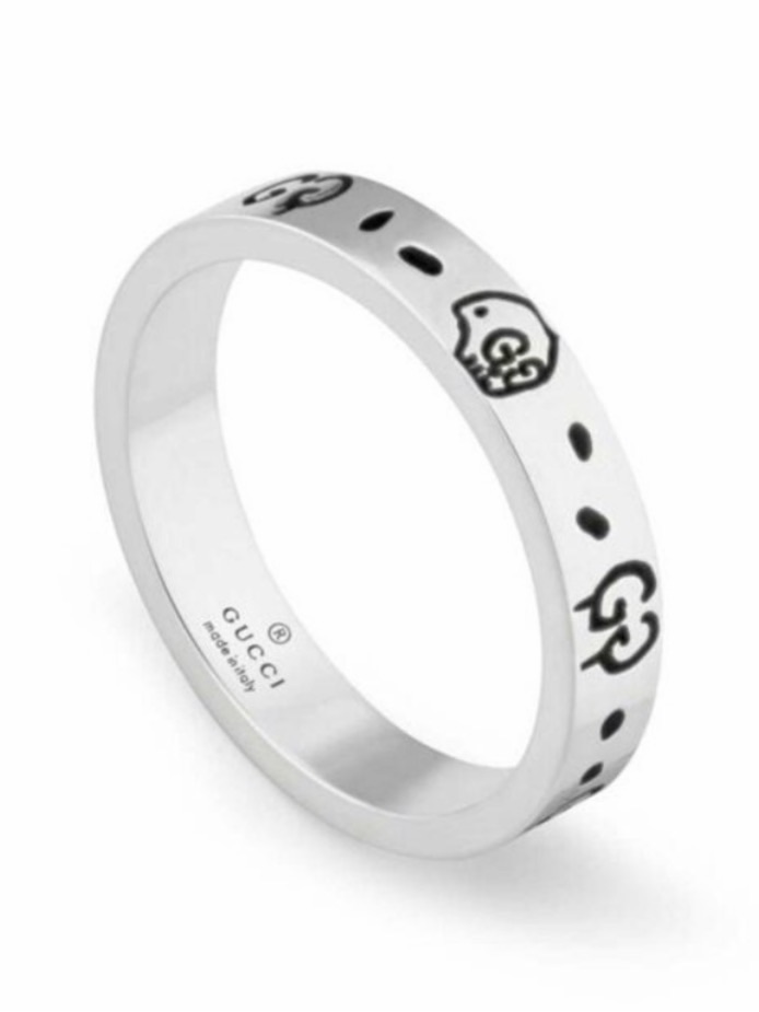 Gucci Logo Engraved And Ghost Sliver Ring Gucci Logo Engraved And Ghost Sliver Ring